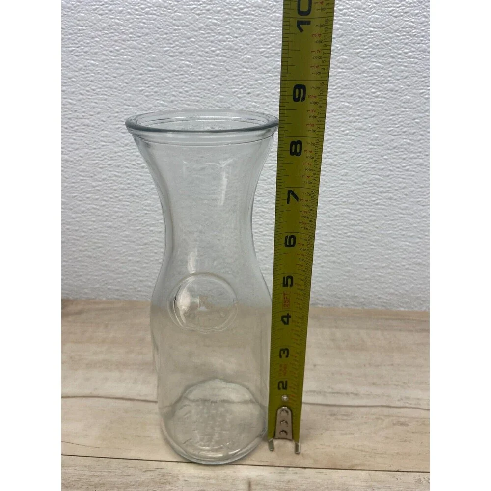 Vtg Carafe  1/2 Litre 16.9oz  Clear Glass For Juice  Wine Water  Made In Mexico